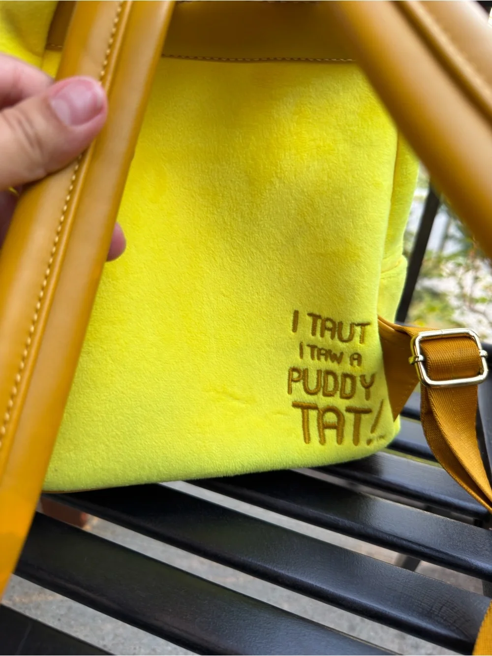 Yellow Tweety Character Plush Kids Backpack